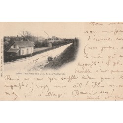 60 MERU. La Gare Route d'Amblainville carte précurseur impeccable 1903