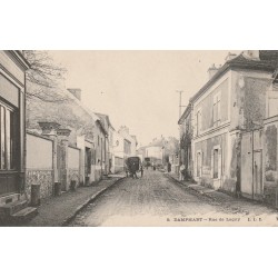 2 cpa 77 DAMPMART. Attelages devant le boucher rue de Lagny vers 1900