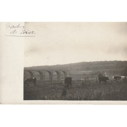 80 VIADUC DE POIX à moitié démoli Ligne chemin de fer de Rouen ainsi que des vaches 1914