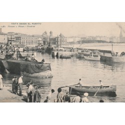 SAN SEBASTIAN. Vista desde el Puerto Pêcheurs sur barques vers 1900