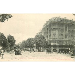 2 Cpa 31 TOULOUSE. Bd Strasbourg angle Place Matabiau et Pont Neuf sur Cours Dillion 1905