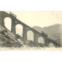 3 Cpa 65 LOURDES. Funiculaire Pic du Jer, Viaduc, Château et Basilique