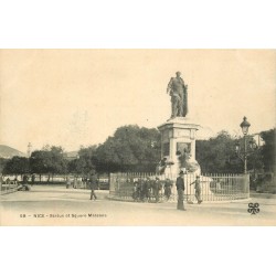 3 Cpa 06 NICE. Statue Square Masséna, Rochers Mont Boron et Pont Chemin de fer sur Magnau