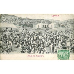 2 cpa DJIBOUTI. Halle de Saganeiti et Boeufs du Plateau d'Abyssinie 1904