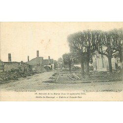 3 cpa 51 MAURUPT et HEILTZ-LE-MAURUPT. Mairie sur Grande Rue et Chevaux morts porteurs munitions avec Eglise 1915