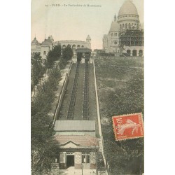 4 cpa PARIS 18° Funiculaire de Montmartre1911, Réservoirs 1904, Square St-Pierre et Sacré-Coeur 1919