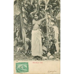 SRI LANKA Ceylon Rhodiya Girl superbe femme aux seins nus 1904