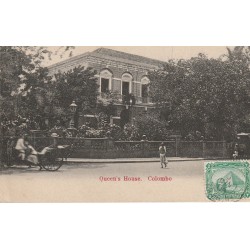 Sri Lanka Ceylon Ceylan COLOMBO. Queen's House avec pousse-pousse 1904