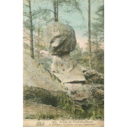 3 cpa 77 Forêt Fontainebleau. Bilboquet du Diable, Aimée Péret et Sphynx des Druides