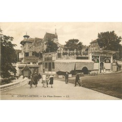 Lot 4 cpa 63 CHÂTEL-GUYON. Place Brosson, Buvette Yvonne, Source Marguerite et le Parc