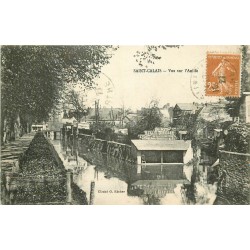 2 Cpa 72 SAINT-CALAIS. Lavoir sur l'Anille et Grand Quai 1924 & 1927