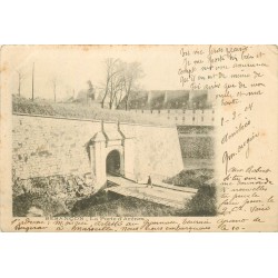 2 CPA 25 BESANCON. Porte d'Arènes et Pont de Battant Quais Vauban 1904