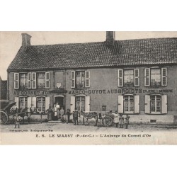 62 LE WAAST. L'Auberge du Cornet d'Or 1925 Epicerie Mercerie avec attelages âne et cheval