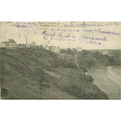 2 cpa 22 ETABLES. Plage et Falaises de la Grève du Moulin 1919