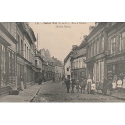 62 SAINT-POL-SUR-TERNOISE. Rue d'Hesdin 1917 Tabac Lebet Marmontel face à l'Estaminet