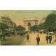 3 cpa 75 PARIS. Voiture fiacre tramway impérial Boulevard Saint-Michel, Avenue Bois Boulogne et Bd Montmartre