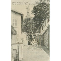 4 cpa 43 LE PUY. Rocher Corneille Fontaine Crozatier Place Breuil, Coupe Gordon Bennett Roche Percée et Cratère