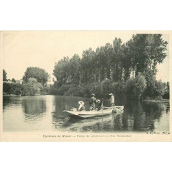 77 MEAUX. Pêcheurs Ile Pommier, Ile du Moulin, Chemin Mareuil et Condé vers 1900