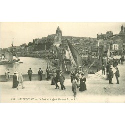 5 cpa 76 LE TREPORT Quai François I° Port Escalier Falaise Equinoxe Baigneuses