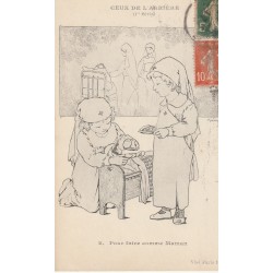 2 x cpa Illustration Maryel - CEUX DE L'ARRIERE - Pour faire comme Maman et Papa