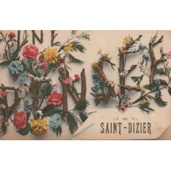 52 SAINT-DIZIER. Une Pensée fantaisie avec fleurs 1917